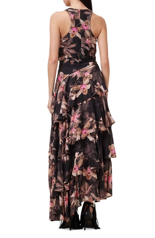ALLSAINTS ALLSAINTS CALI FLORAL RUFFLE TIERED COCKTAIL DRESS