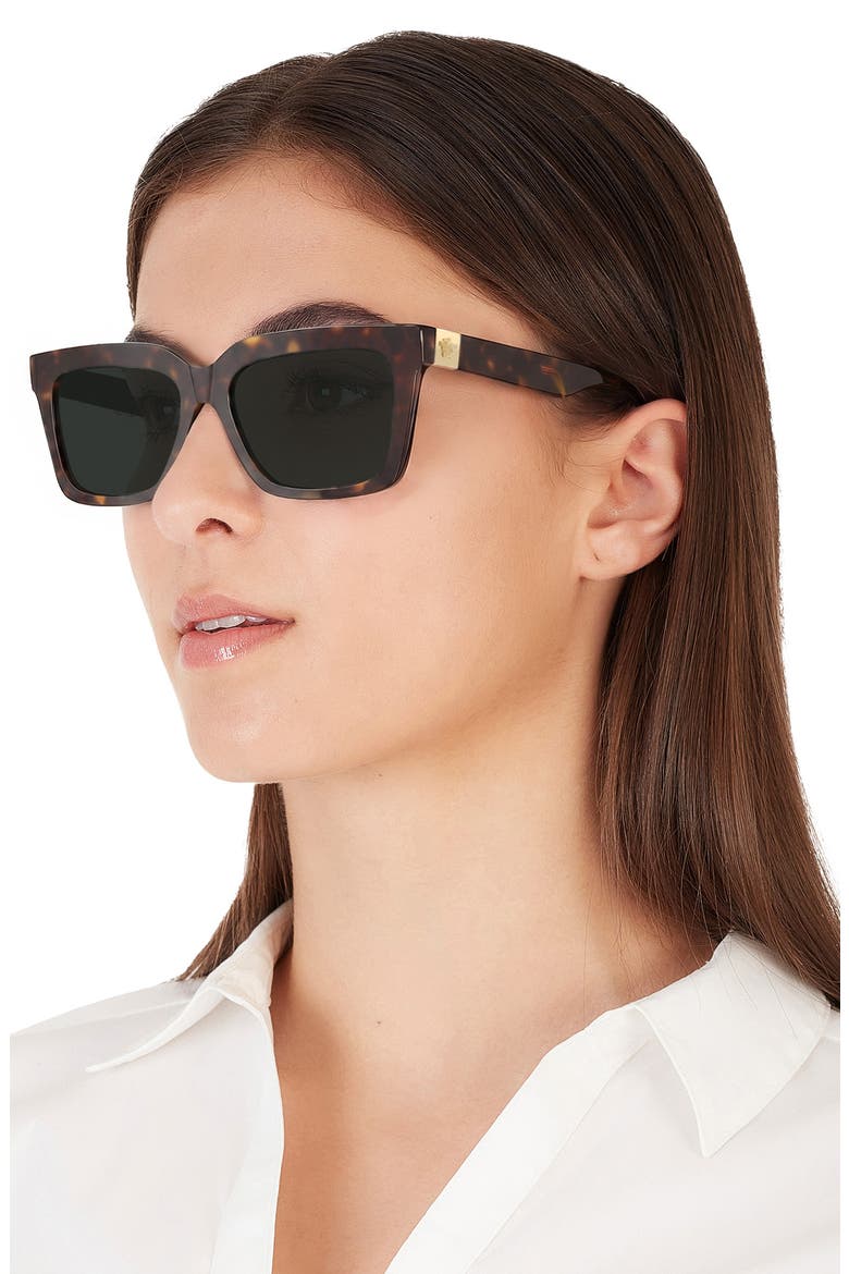 55mm Square Sunglasses, Alternate, color, HAVANA / DARK GREY