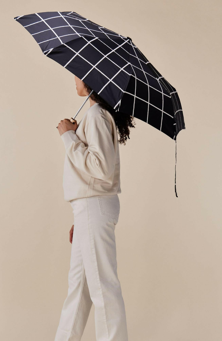 Original Duckhead Eco-Friendly Compact Duck Umbrella, Alternate, color, Black / White Grid