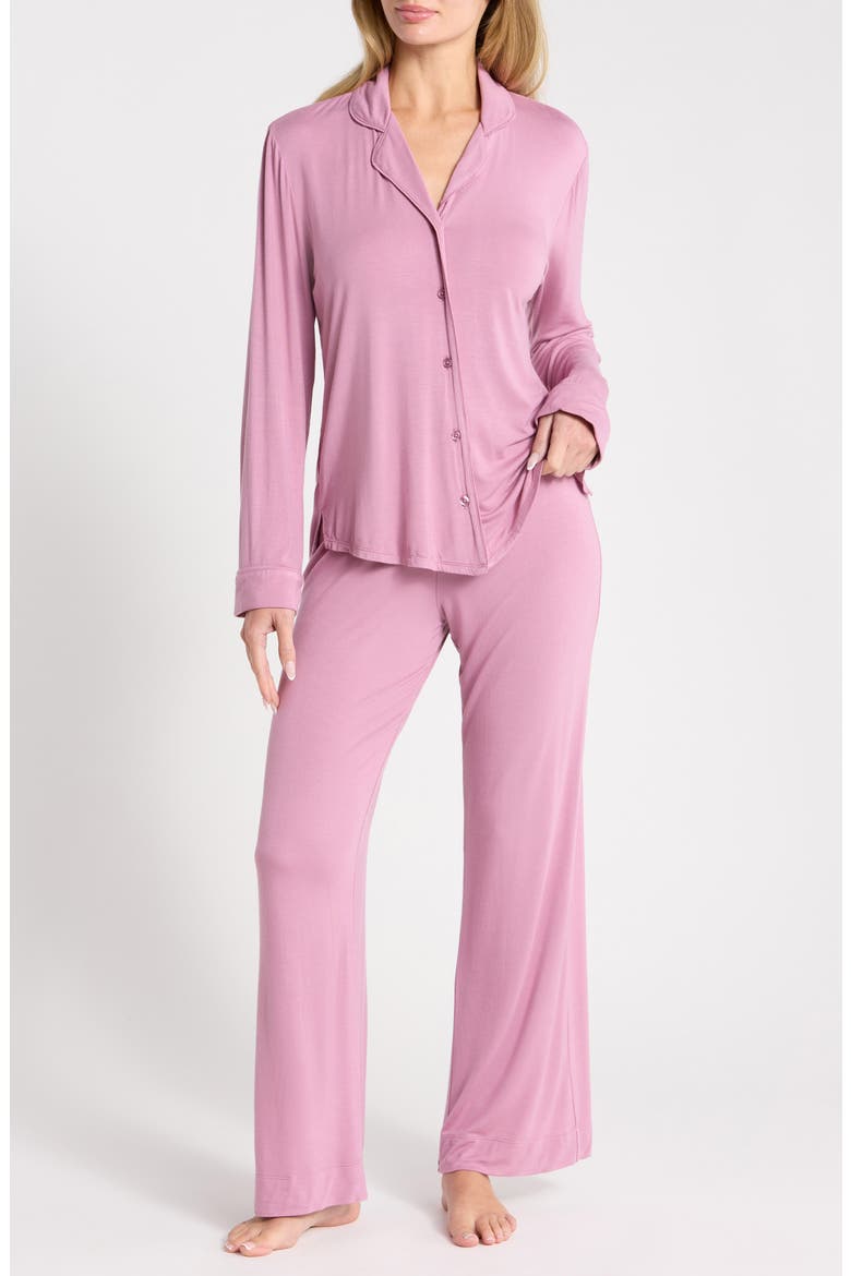 Tranquility Long Sleeve Shirt & Pants Pajamas, Main, color, PURPLE DUSK