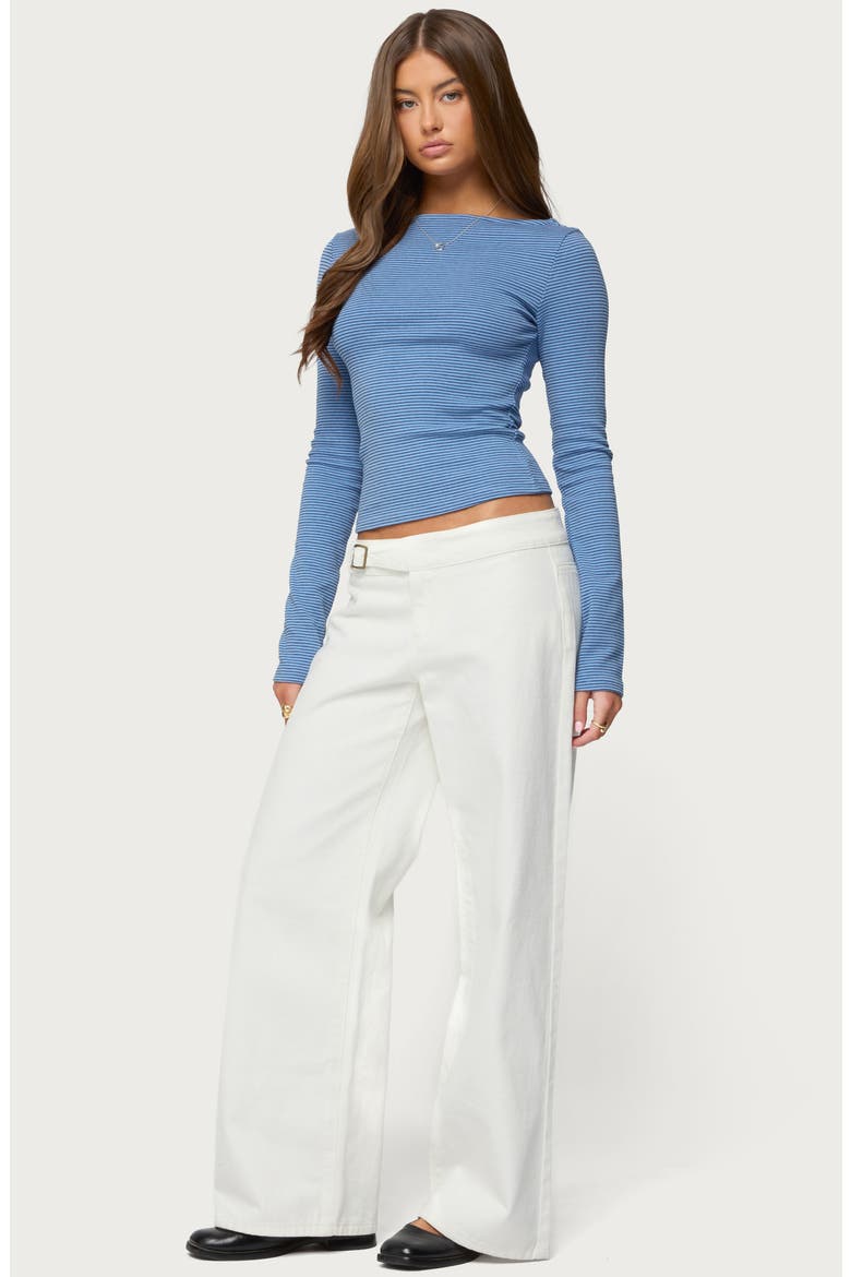 Loria Stripe Boat Neck Long Sleeve Top, Alternate, color, BLUE-AND-NAVY