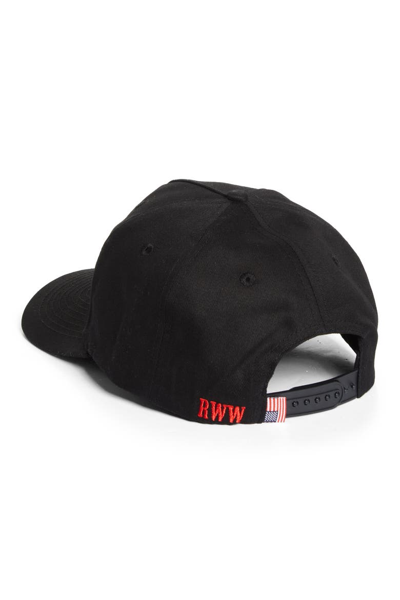 Rodeo Embroidered Cotton Twill Baseball Cap, Alternate, color, BLACK/ RED