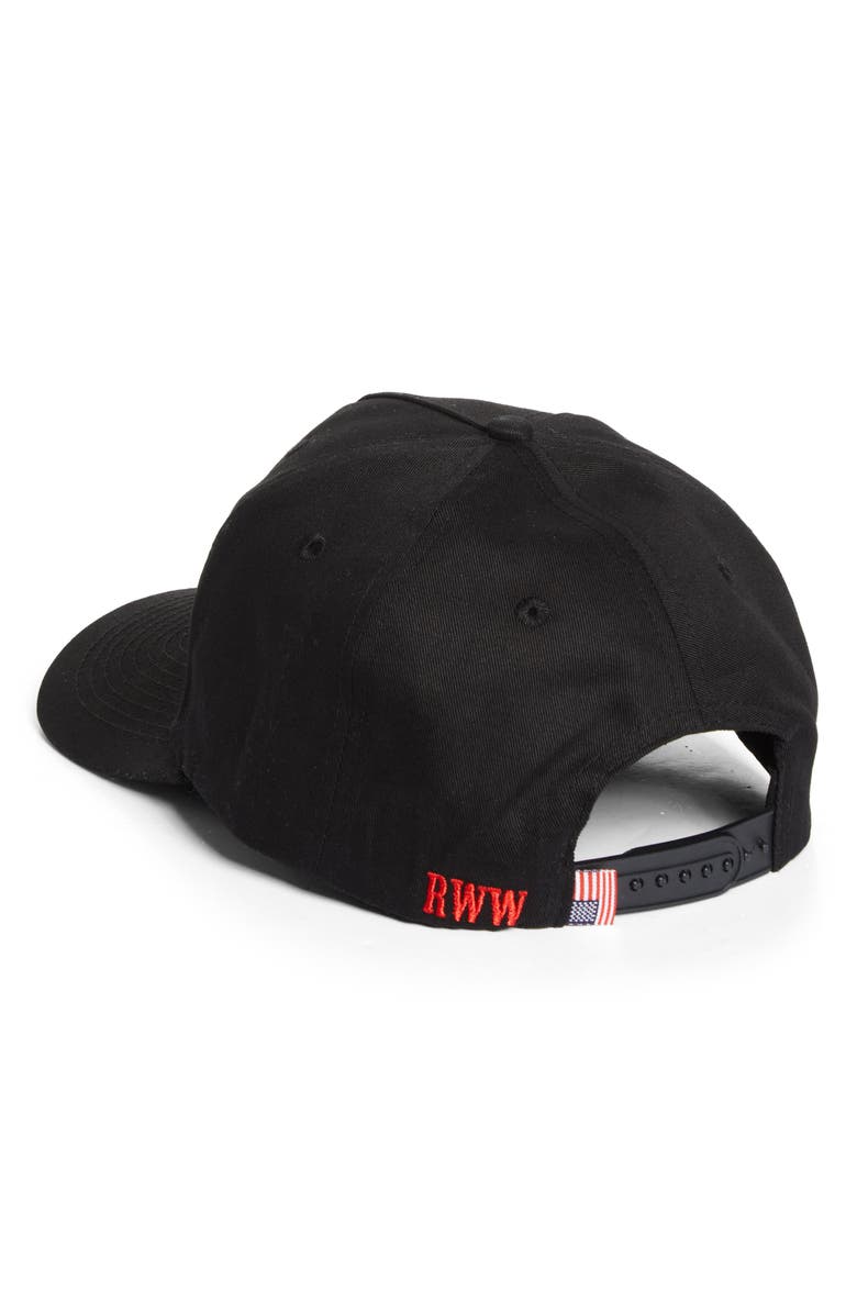 Rodeo Work Wear Rodeo Embroidered Cotton Twill Baseball Cap, Alternate, color, Black/ Red