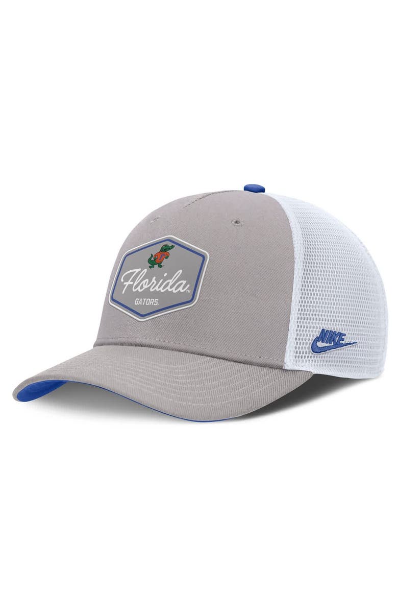 Nike Men's Nike Gray Florida Gators Rise Legacy Adjustable Trucker Hat, Main, color,