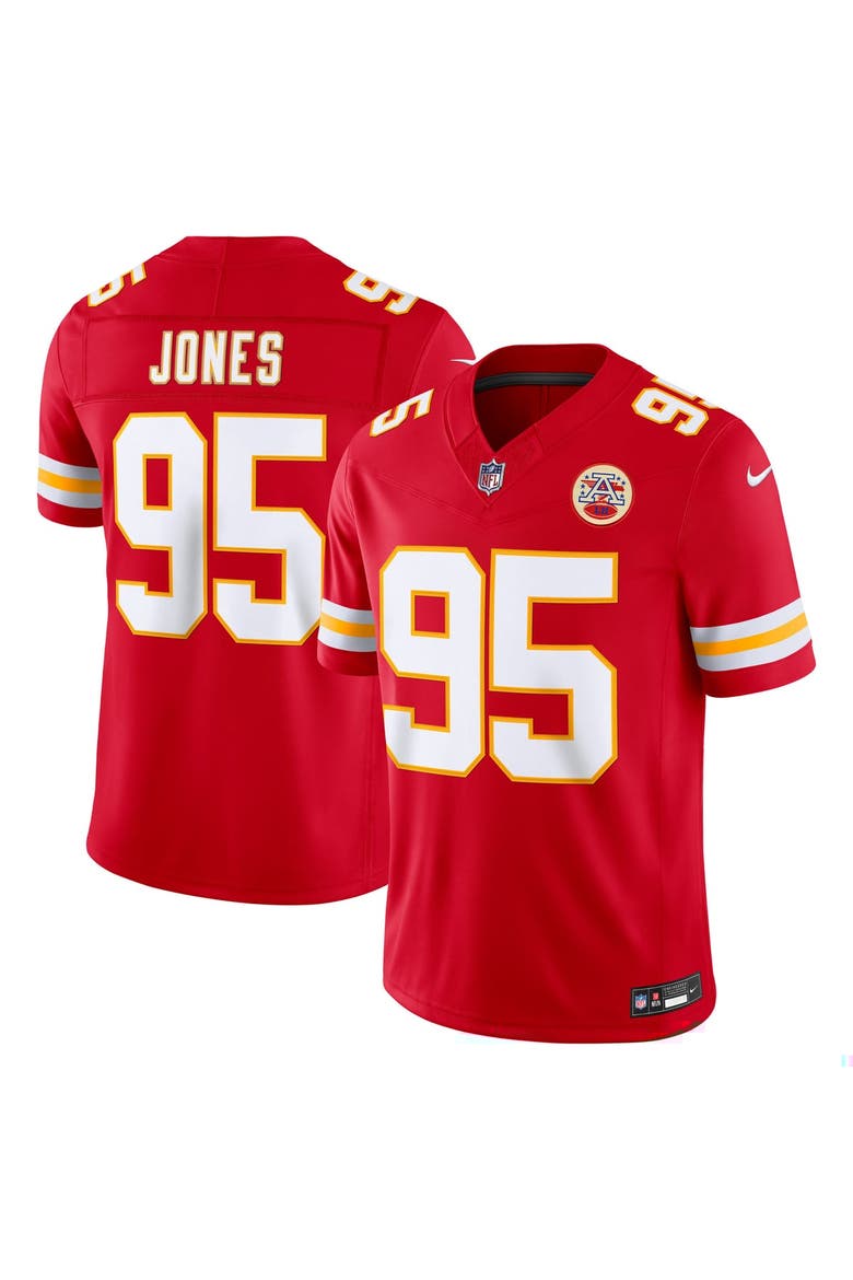 Men's Nike Chris Jones Red Kansas City Chiefs Team Vapor F.U.S.E. Stitched Limited Jersey, Main, color, Red