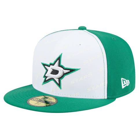Men's New Era White/Kelly Green Dallas Stars Repeat Two-Tone 59FIFTY Fitted Hat