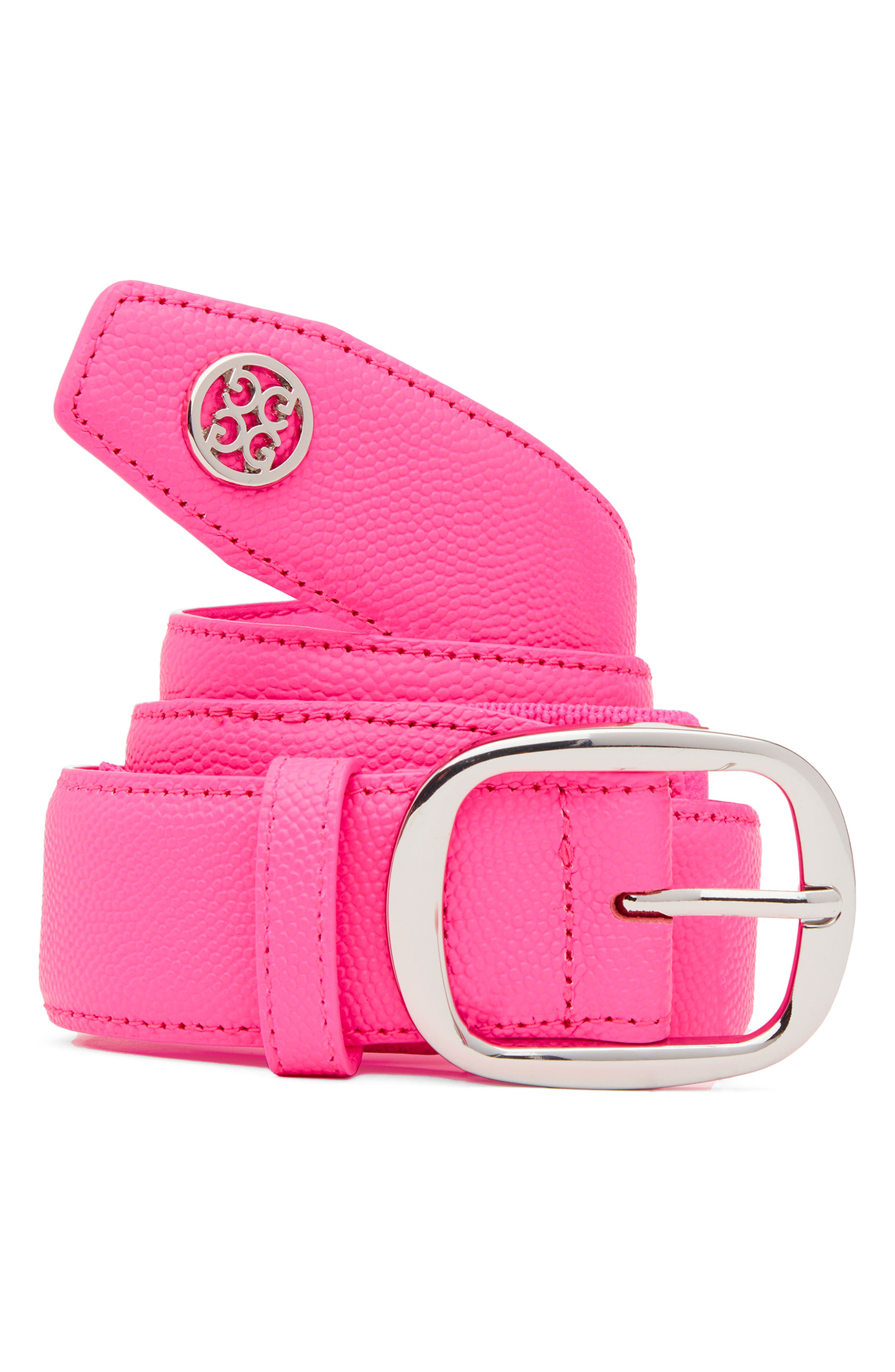G/fore Circle Logo Belt In Knockout Pink