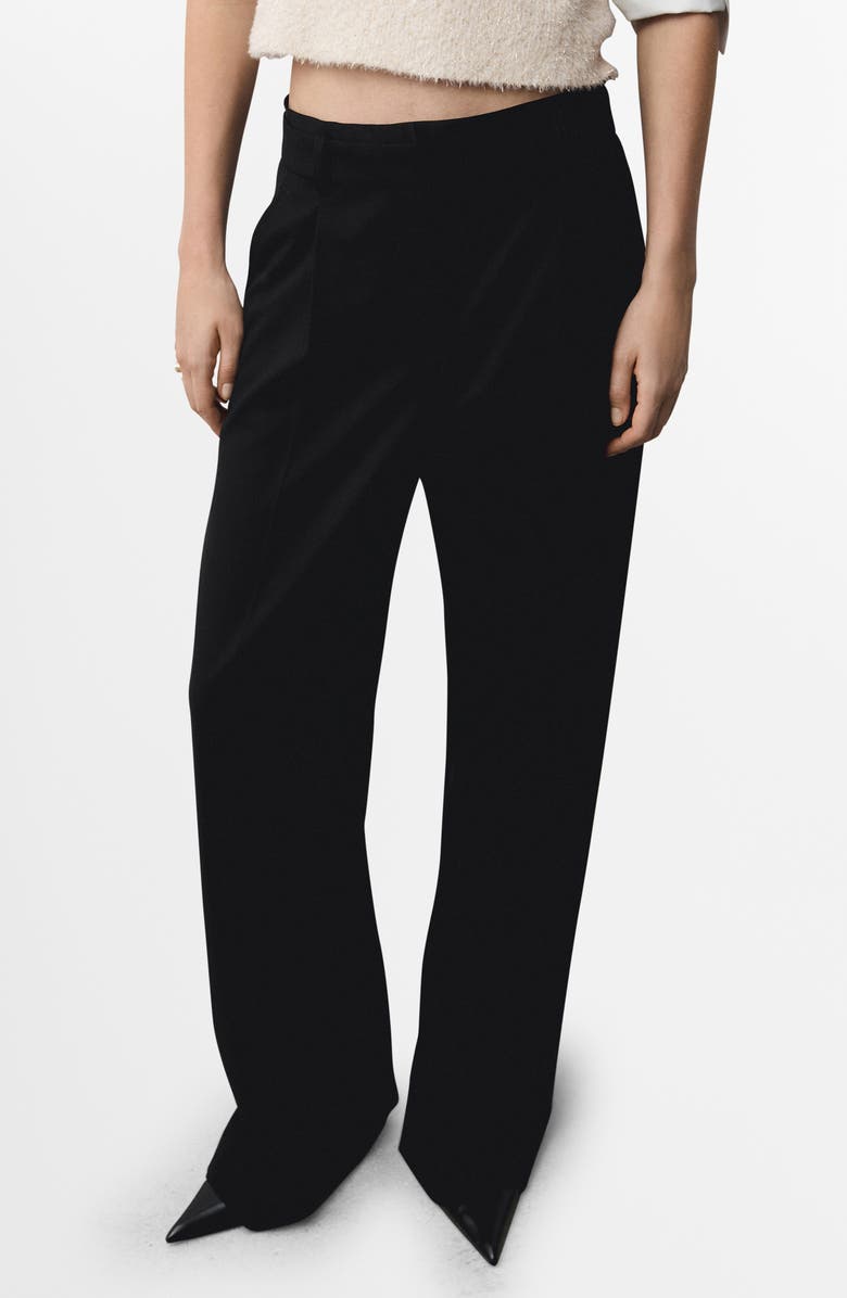 MANGO Pleated Straight Leg Pants, Main, color, 