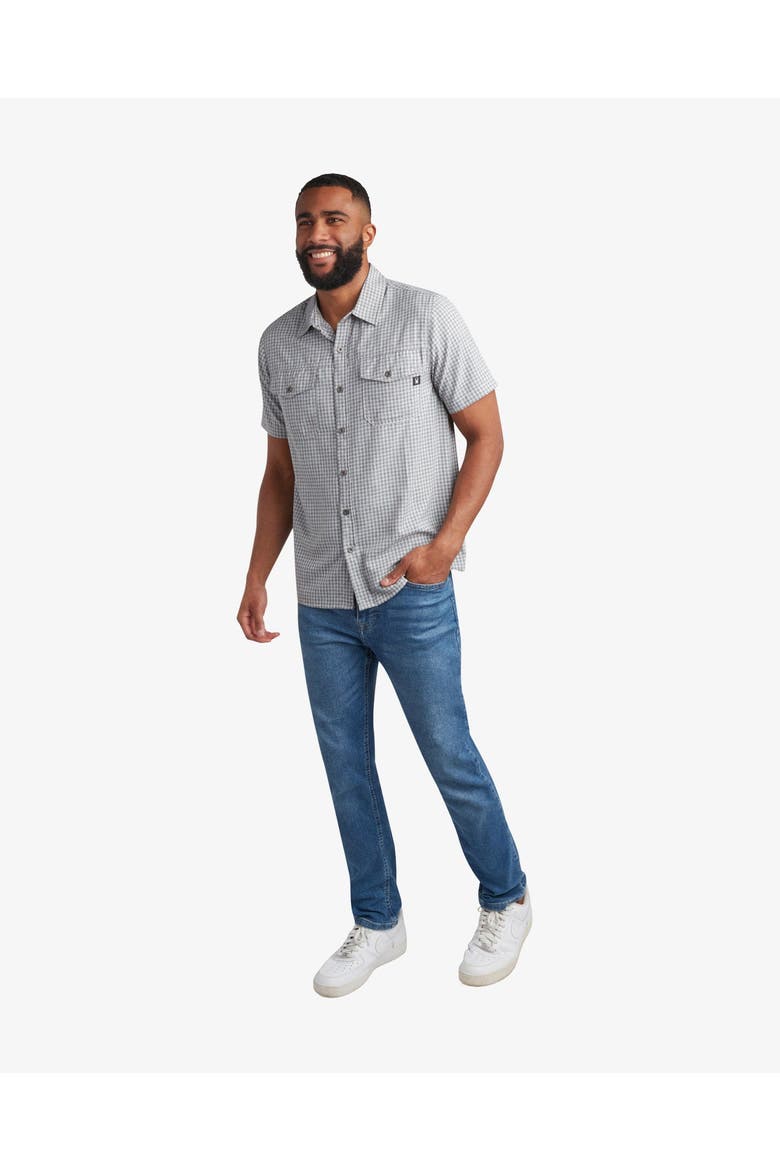 Men Short Sleeve Mini Check, Alternate, color, Grey