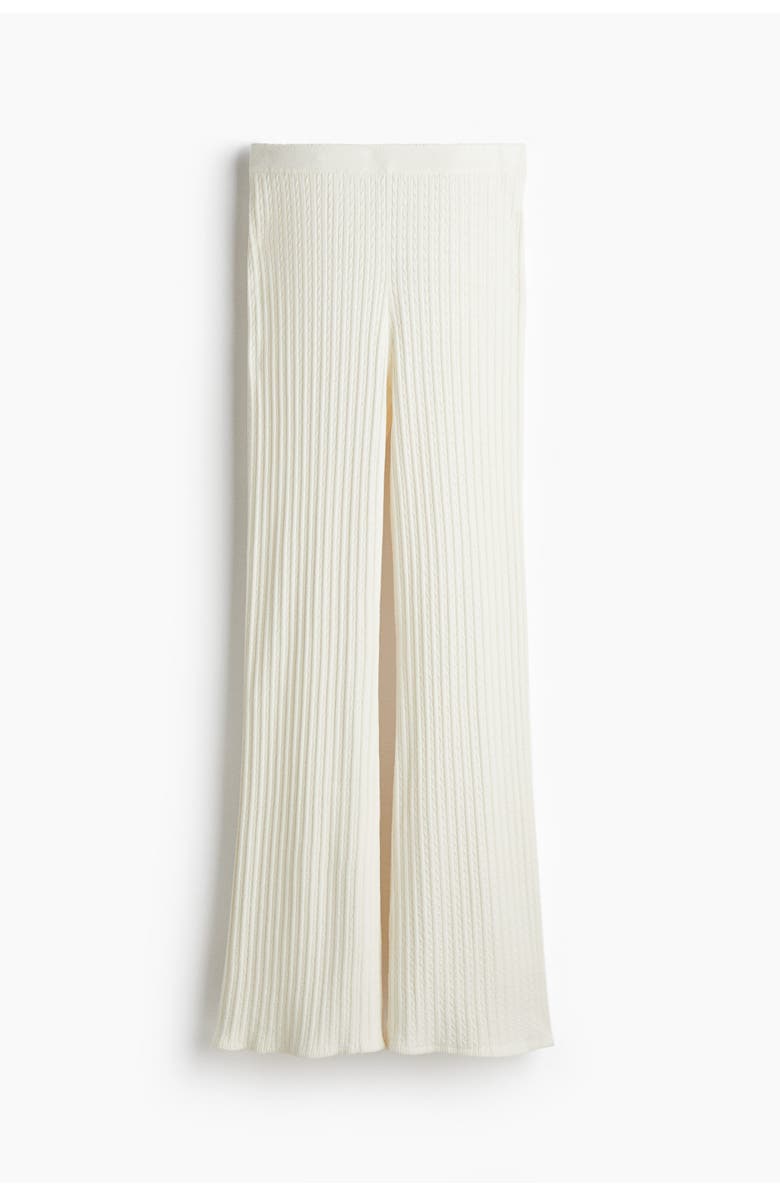 H&M Cable-knit Trousers, Main, color, Cream