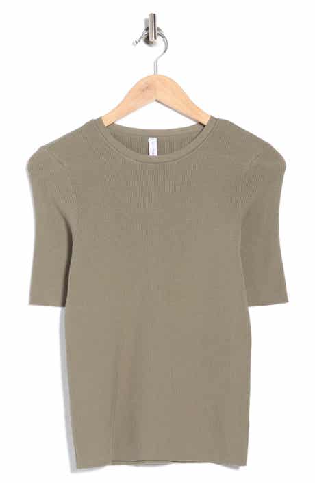 WISHLIST Ribbed Short Sleeve Knit Top