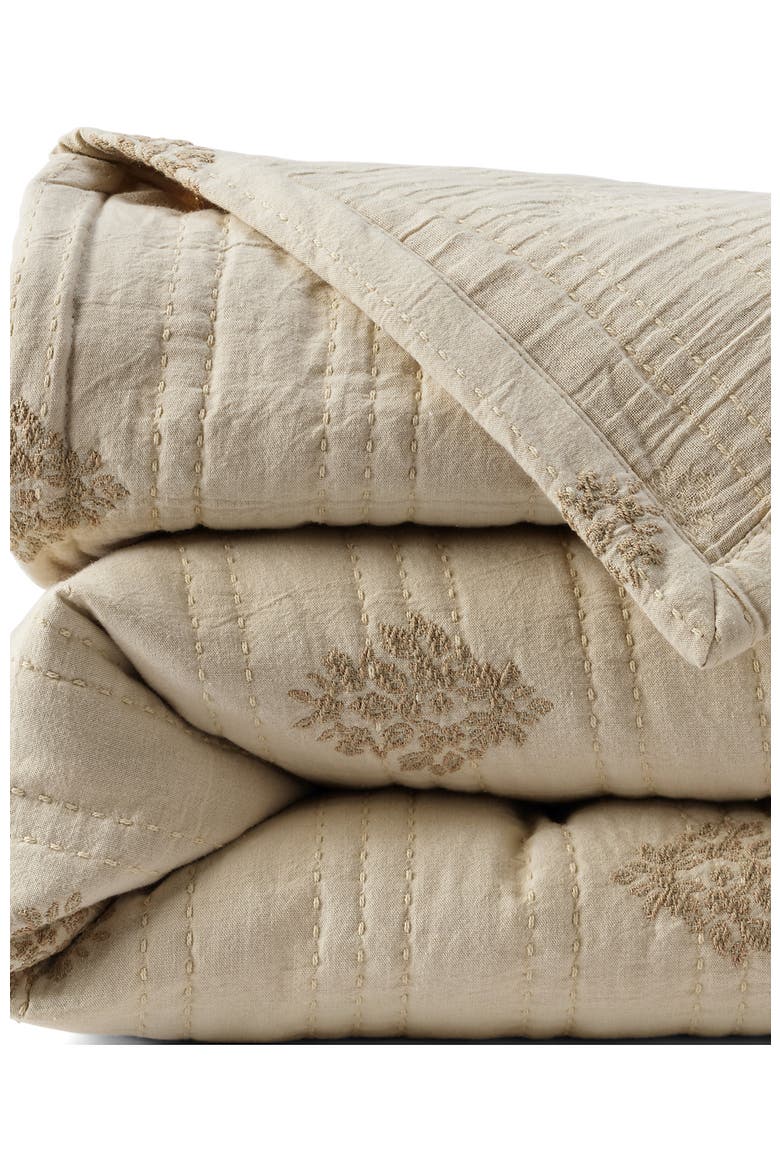 Embroidered Matelasse Bed Coverlet, Alternate, color, Ivory Medallion Floral