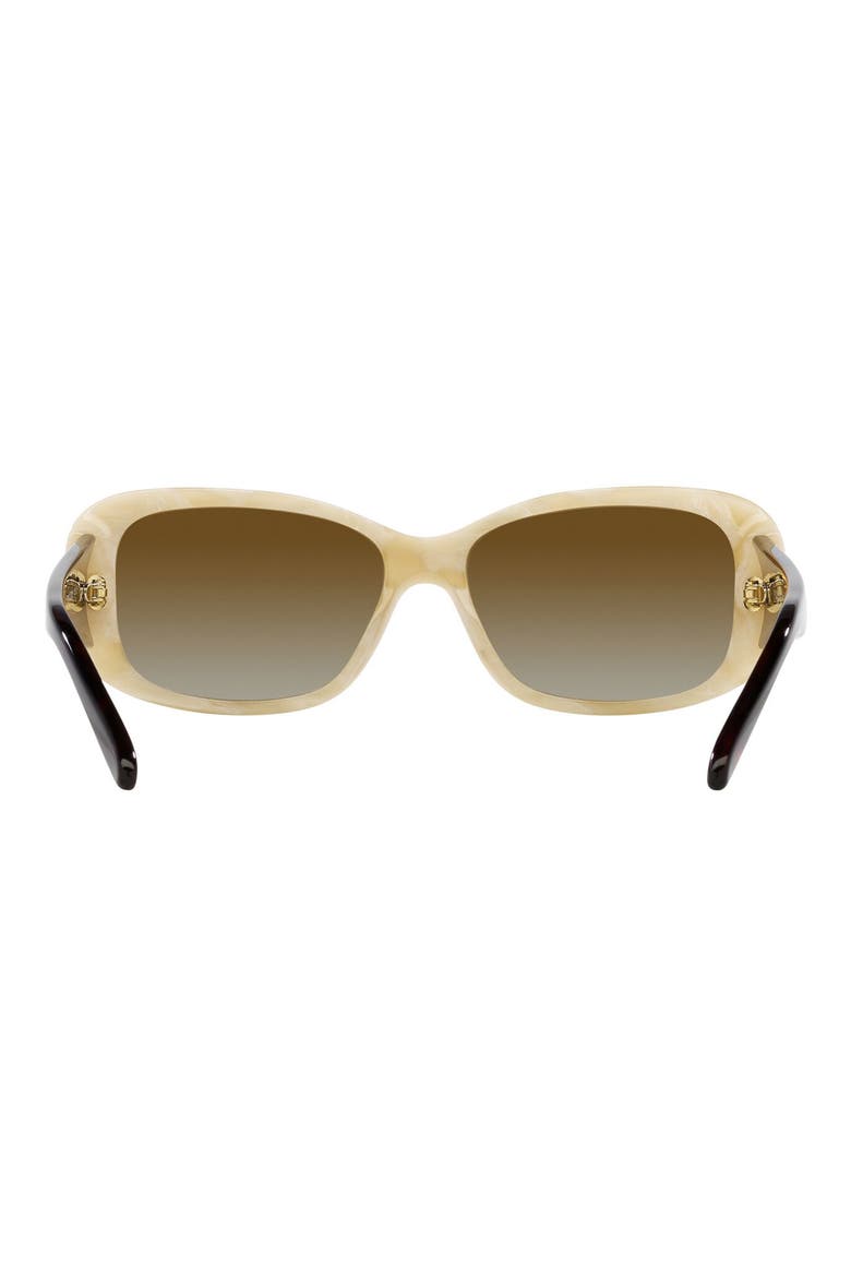 55mm Gradient Polarized Rectangular Sunglasses, Alternate, color, BEIGE HORN