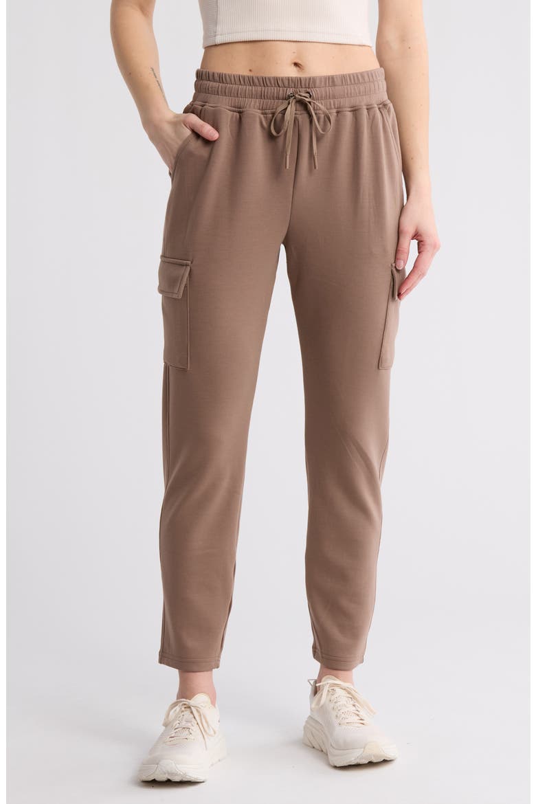 Tapered Scuba Knit Cargo Pants, Main, color, MOCHA LATTE