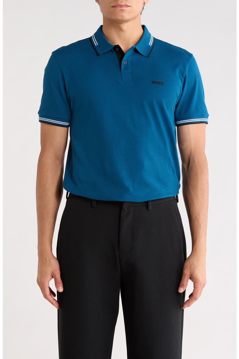 Paul Cotton Knit Polo, Main, color, LIGHT/ PASTEL BLUE