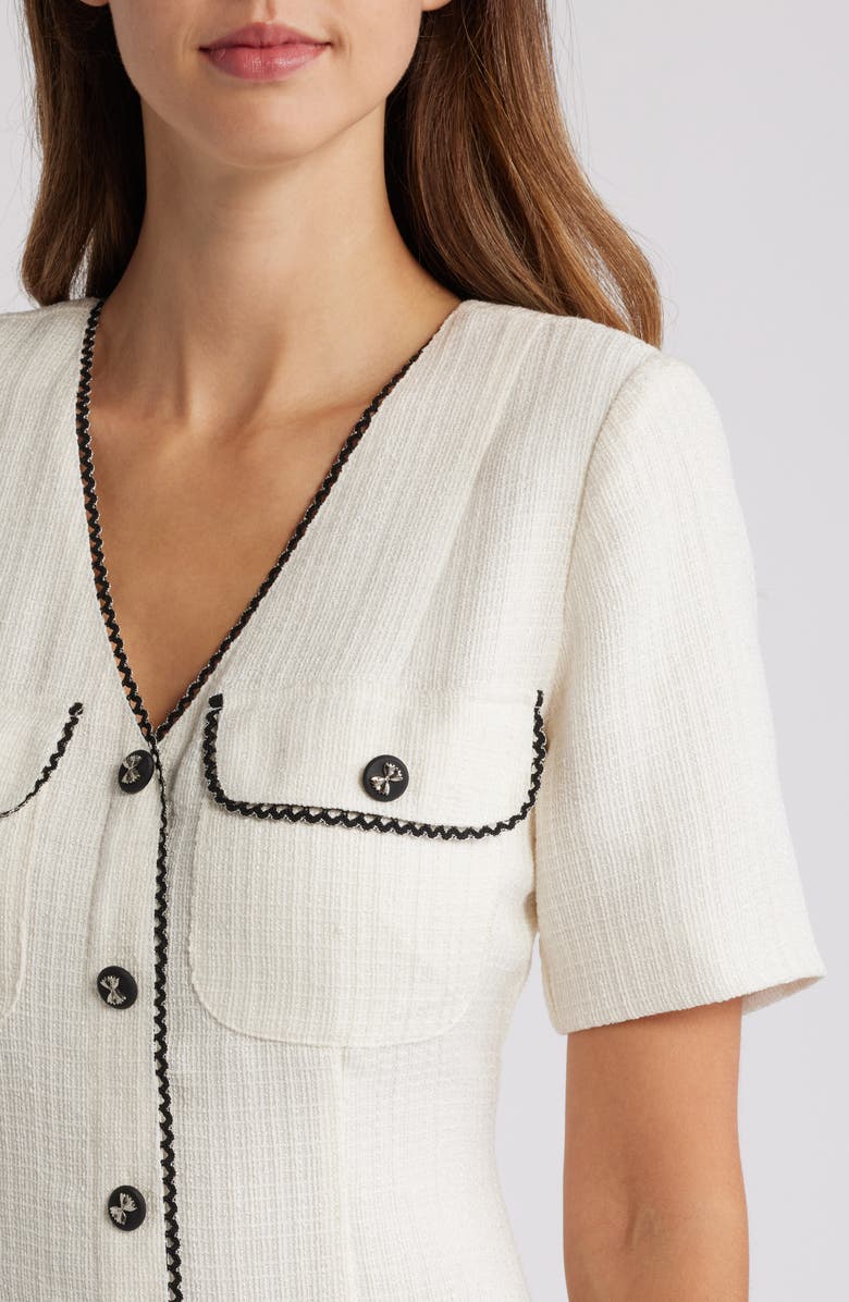 Pocket Tweed Midi Dress