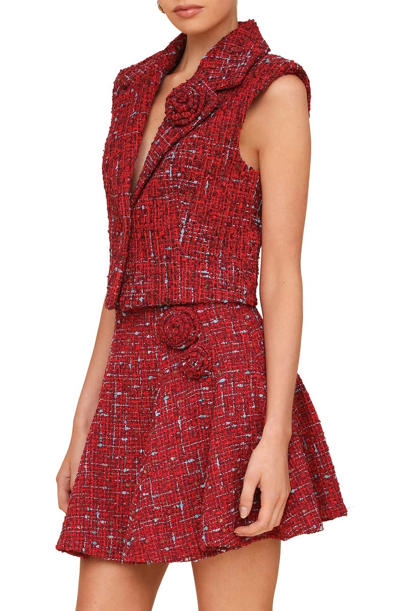 Avec Les Filles Tweed One-Button Vest, Alternate, color, 