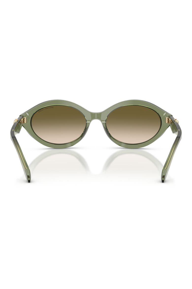Carlazzo 55mm Oval Sunglasses, Alternate, color, GREEN TRANSPARENT / GREEN