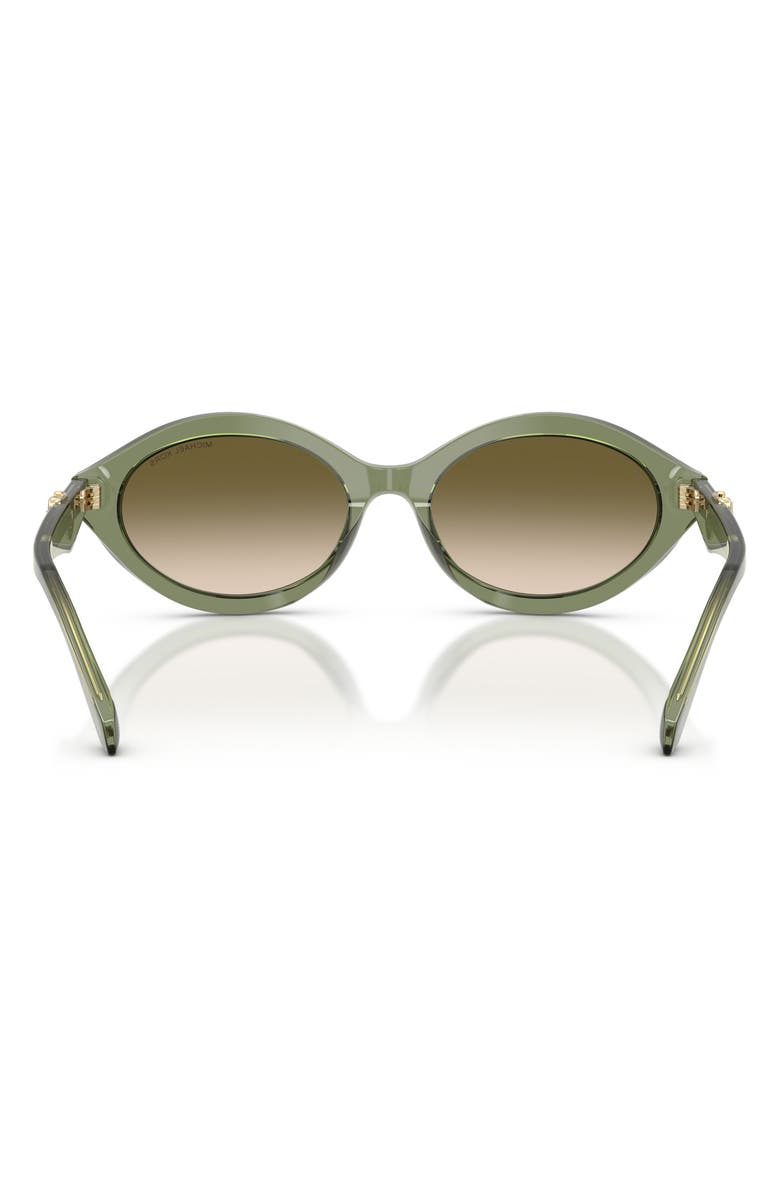 Michael Kors Carlazzo 55mm Oval Sunglasses, Alternate, color, Green Transparent / Green