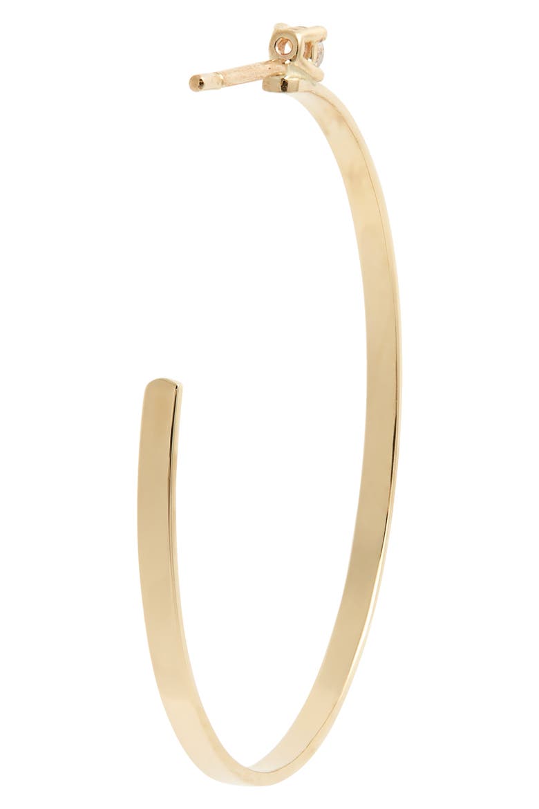 Sunrise 14K Gold Diamond Hoop Earrings, Alternate, color, YELLOW