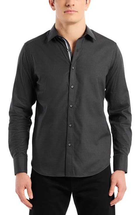 Kenmare Long Sleeve Stretch Cotton Button-Up Shirt