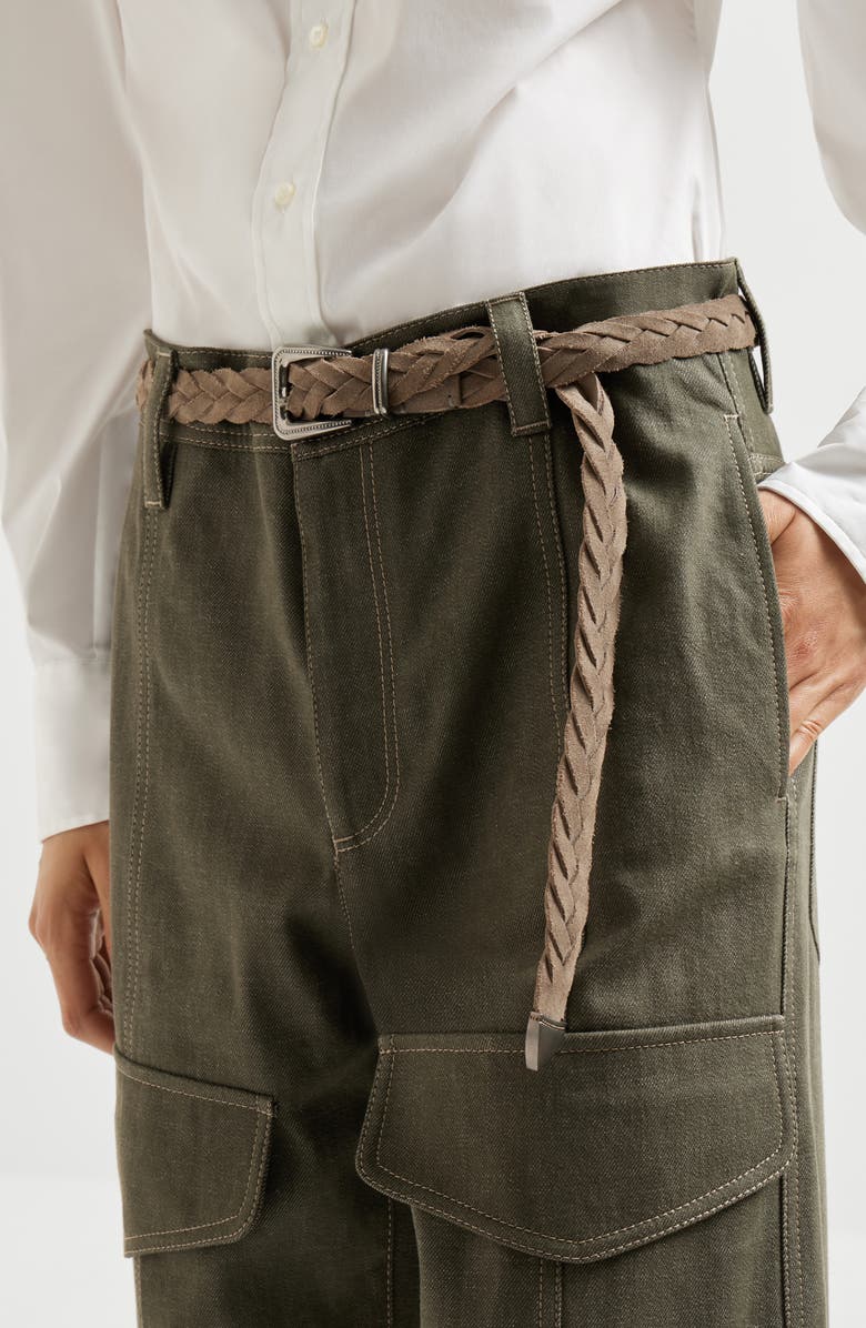 Brunello Cucinelli Braided belt, Alternate, color, Beige