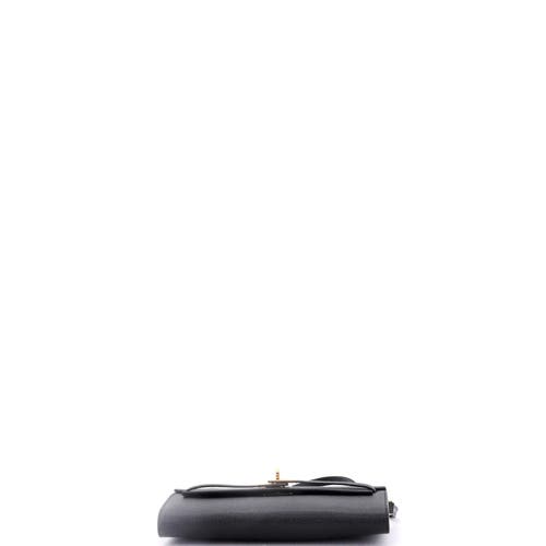 Pre-owned Hermes Hermes Kelly To Go Wallet Chevre Mysore In Black