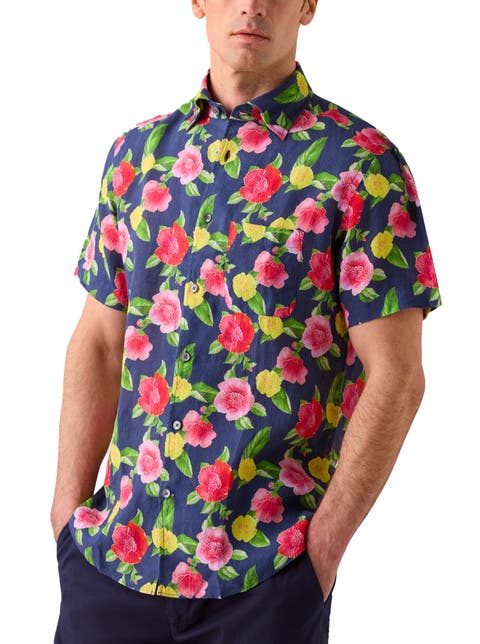 Morgan Printed Linen Short Sleeve Shirt