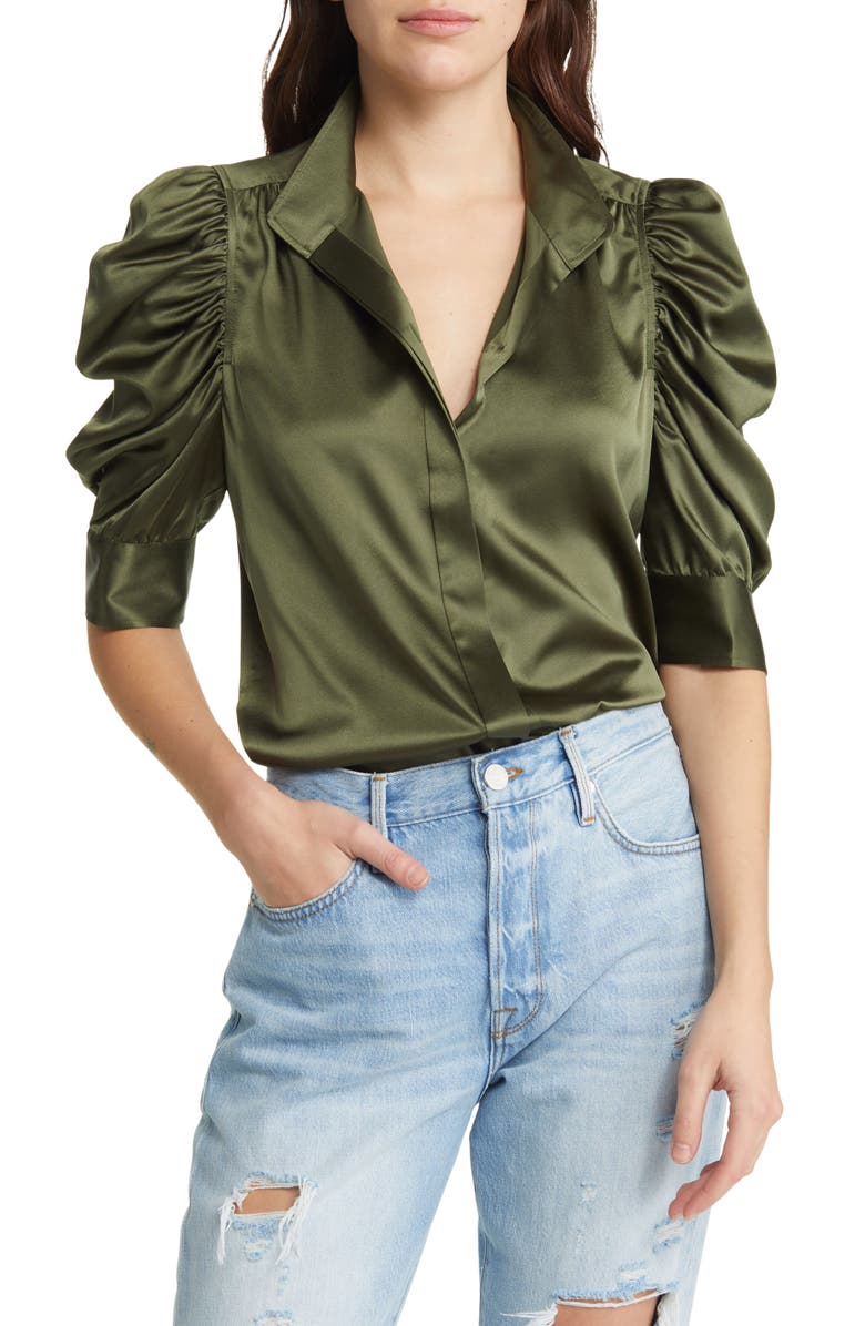 FRAME Gillian Stretch Silk Blouse, Main, color, 