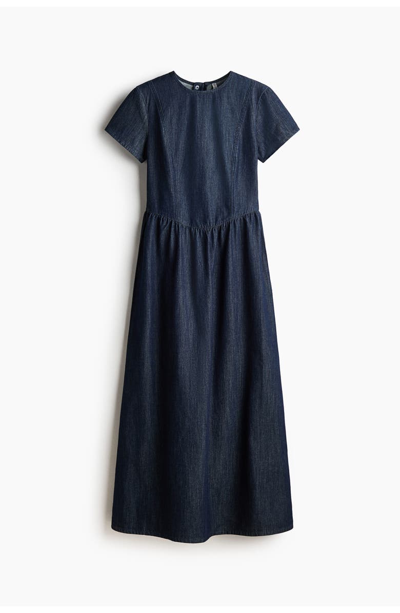 H&M Denim maxi dress, Alternate, color, Dark Denim Blue
