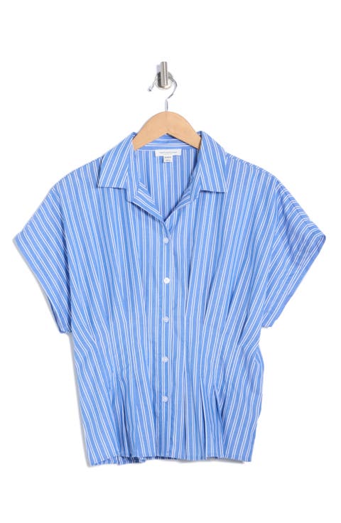 Raven Stripe Short Sleeve Button-Up Shirt