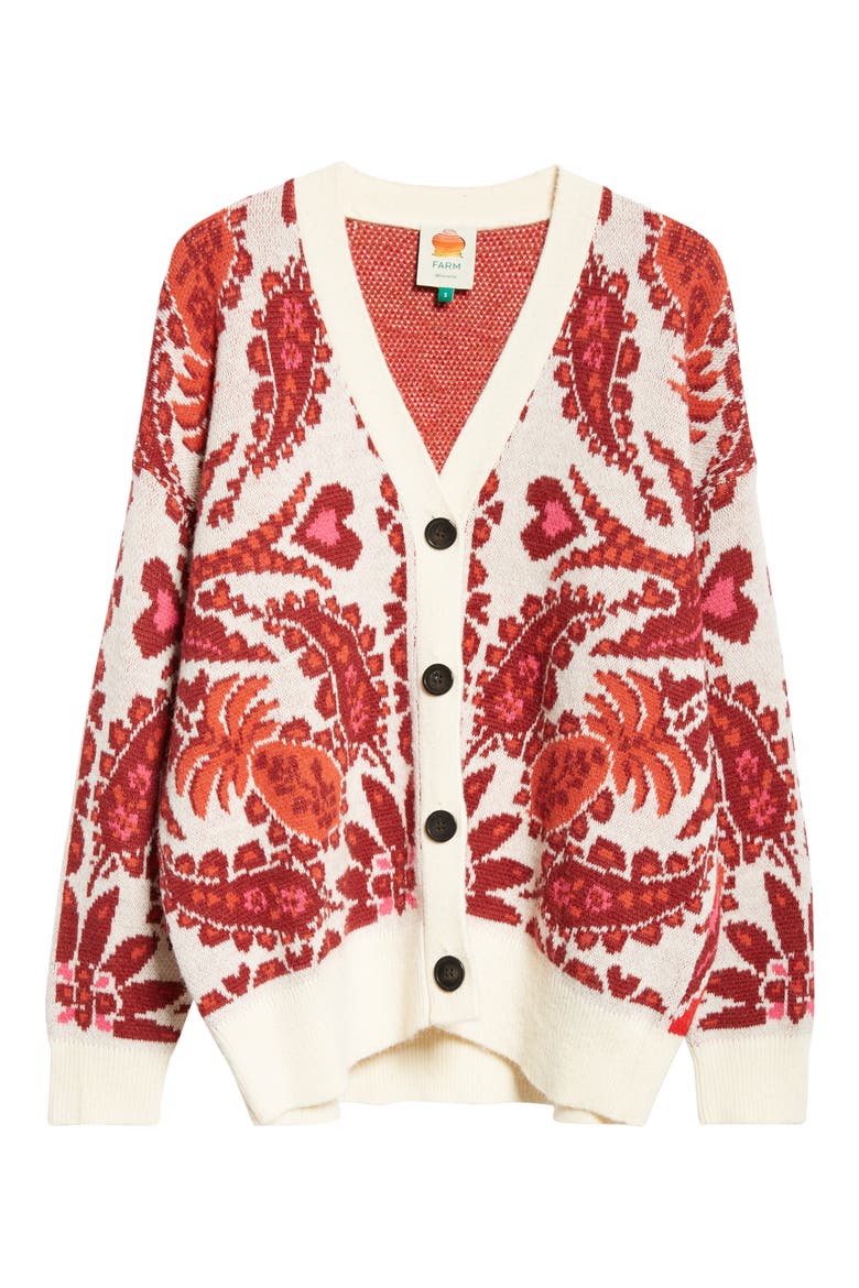 Toucans Scarf Print Cardigan, Alternate, color, TOUCANS SCARF MIXED OFF-WHITE