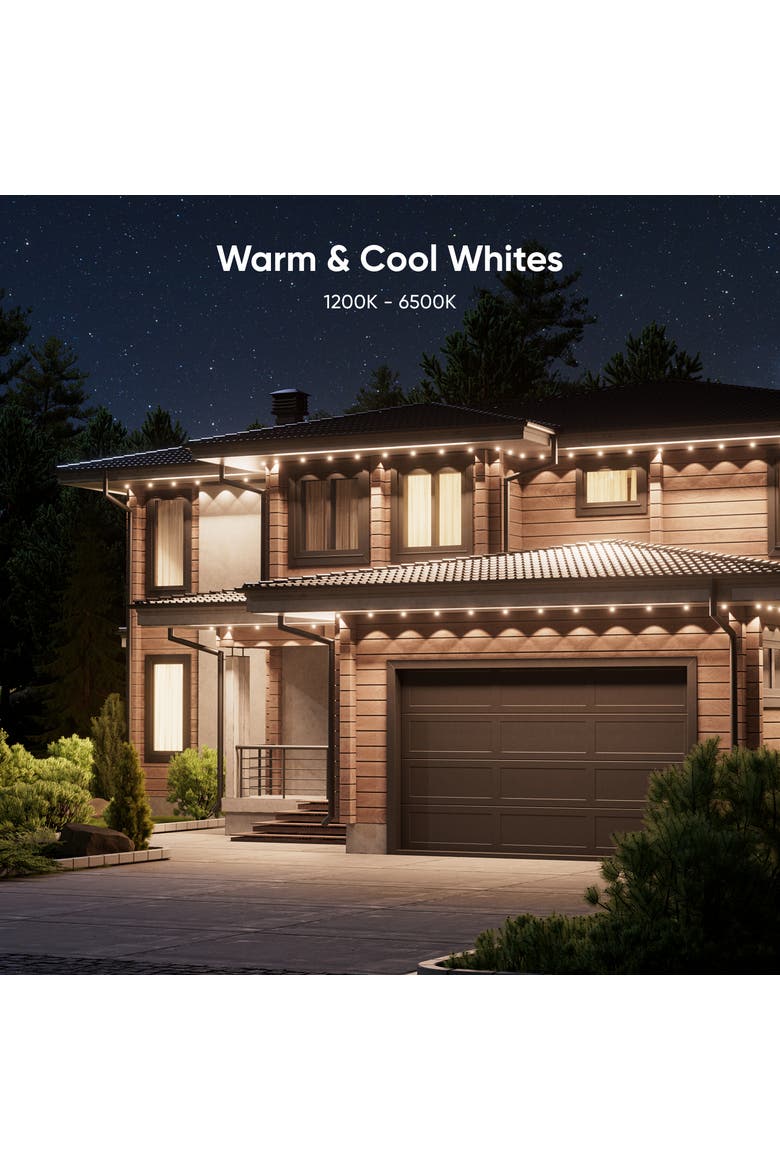 Matter Smart Multicolor Permanent Outdoor Lights Smarter Kit with Cable Covers 49ft, Alternate, color, Multicolor