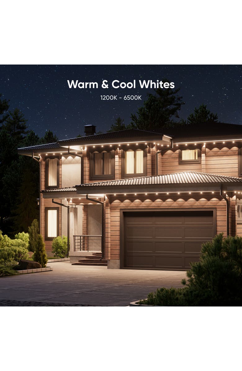 Nanoleaf Matter Smart Multicolor Permanent Outdoor Lights Smarter Kit with Cable Covers 49ft, Alternate, color, Multicolor