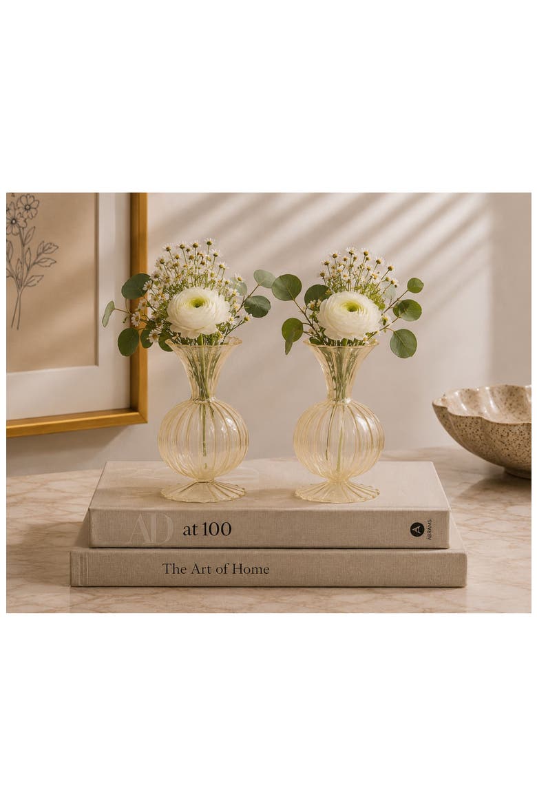 Treviso Alta Set of 2 Vases, Alternate, color, VERY LIGHT YELLOW