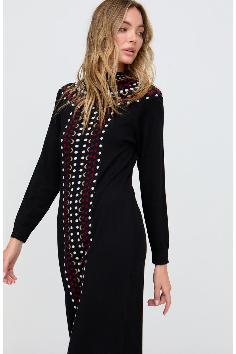 Jethro Geometric Printed Maxi Dress, Alternate, color, Black