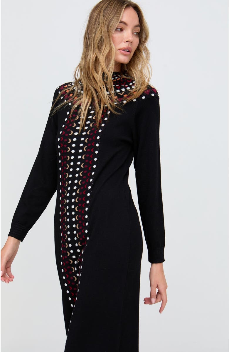 Raffya Jethro Geometric Printed Maxi Dress, Alternate, color, Black