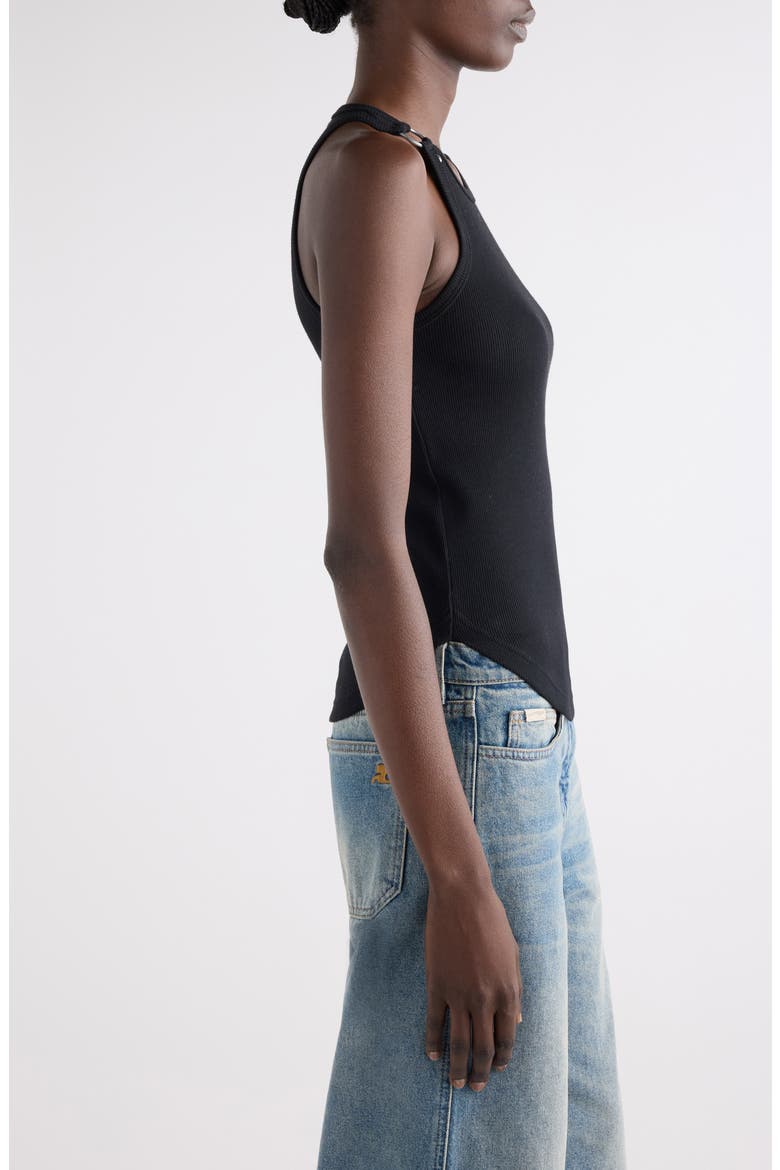 Buckle '90s Stretch Cotton Rib Tank, Alternate, color, BLACK