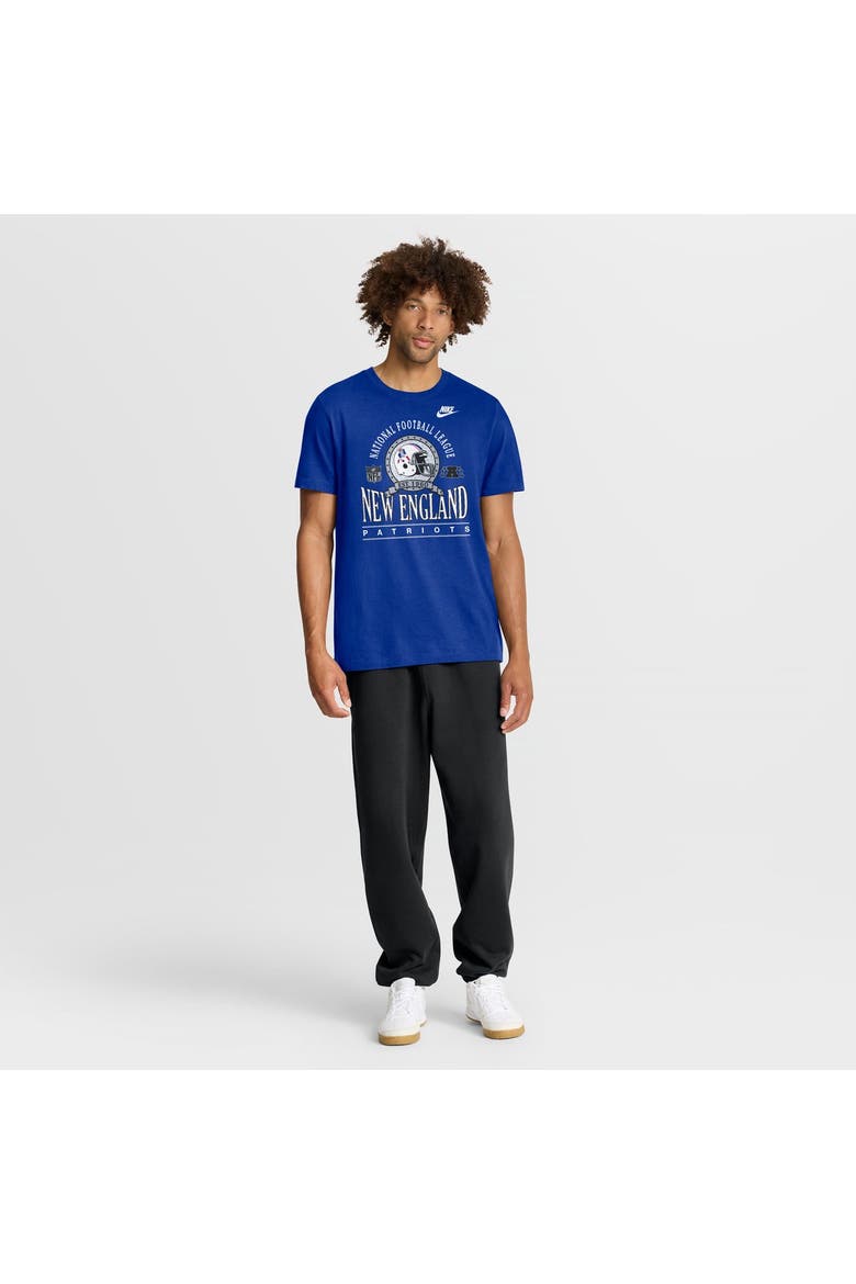 Men's Nike Royal New England Patriots Rewind Team Spirit Essential Cotton T-Shirt, Alternate, color, Royal