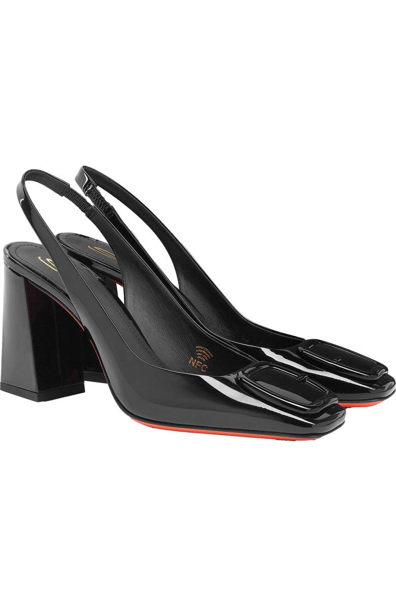 Santoni Women's patent leather high-heel slingback, Alternate, color,