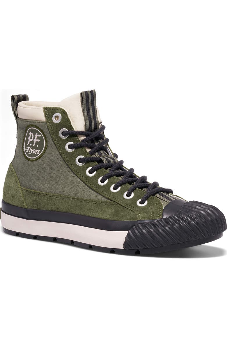 P.F. Flyers Grounder Hiker High-Top Sneaker, Main, color, Military Green