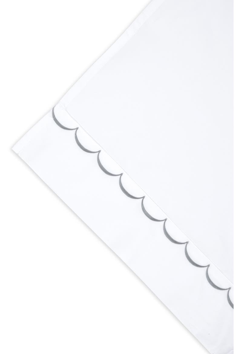 Scalloped Edge Embroidered 600 Thread Count Pillowcases, Alternate, color, WHITE/ GREY