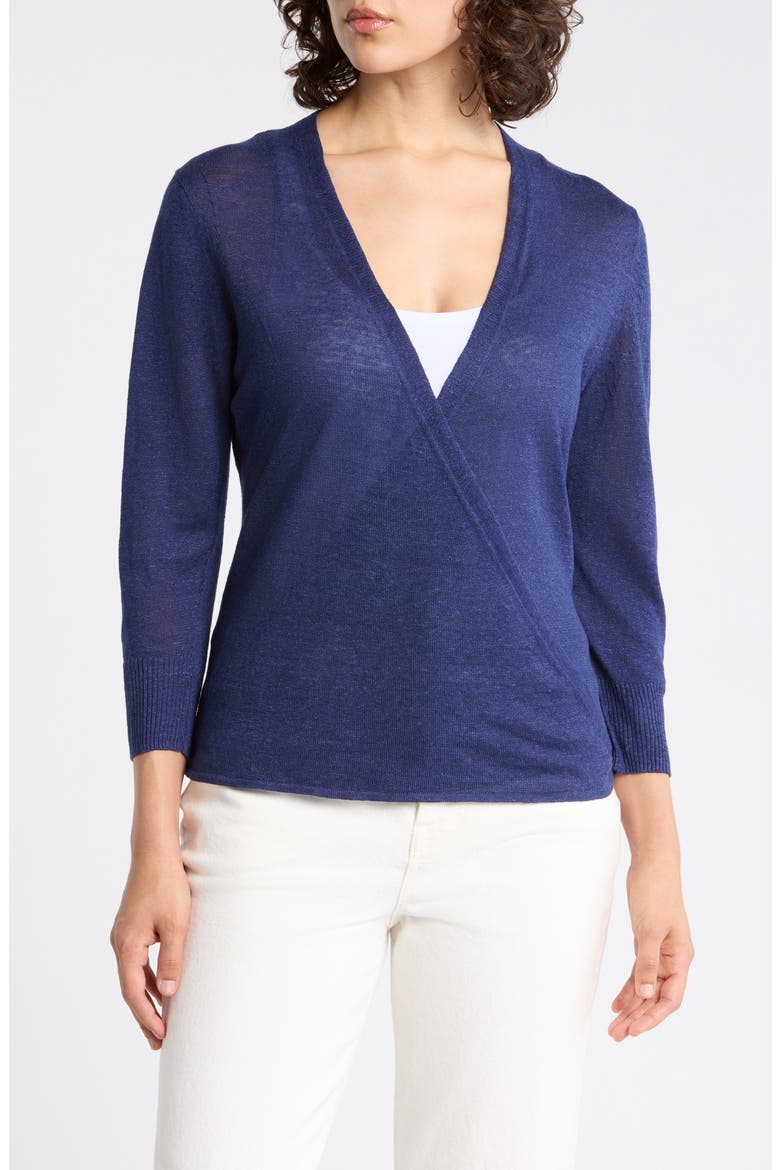 Addison Linen Blend Cardigan, Main, color, ISLAND NAVY