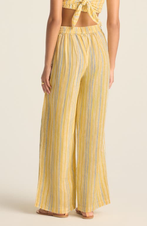 Shop Vitamin A ® Getaway Stripe Linen Cover-up Pants In Sunny Skies