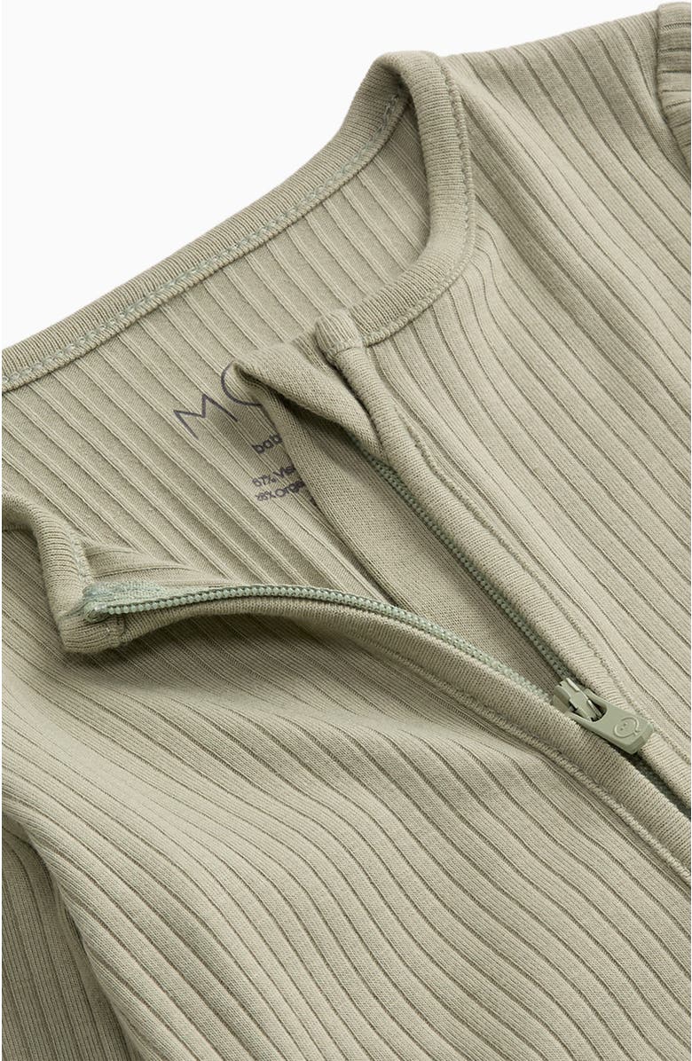MORI Ribbed Two Way Zip-Up Sleepsuit, Alternate, color, Sage