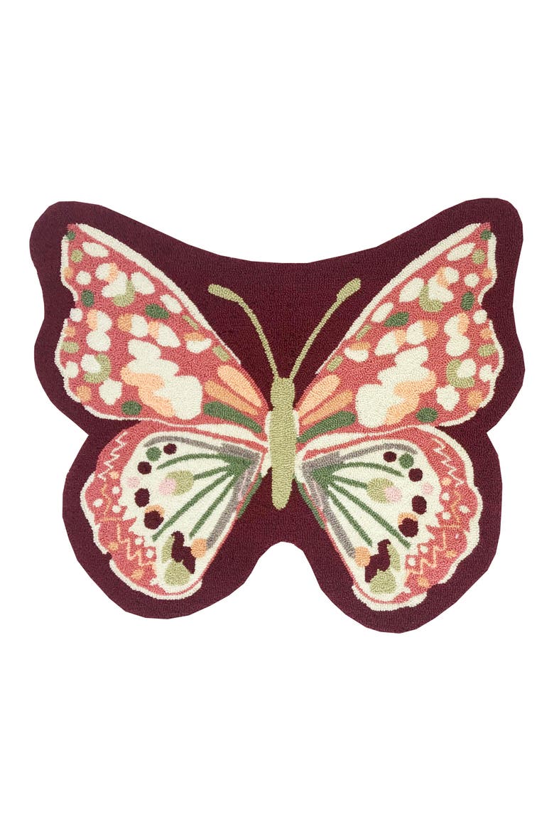 Butterfly Rug, Main, color, RED/ MULTI