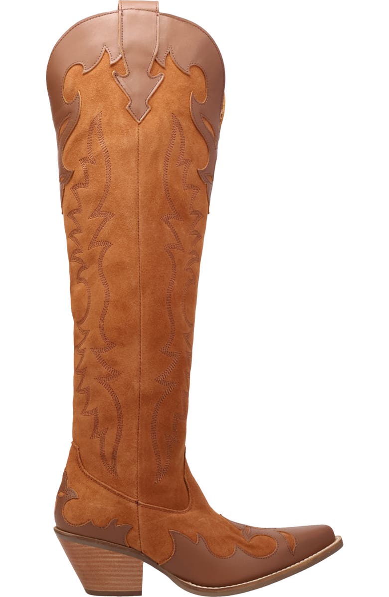 Dingo Drama Queen Over the Knee Western Boot, Alternate, color, Camel