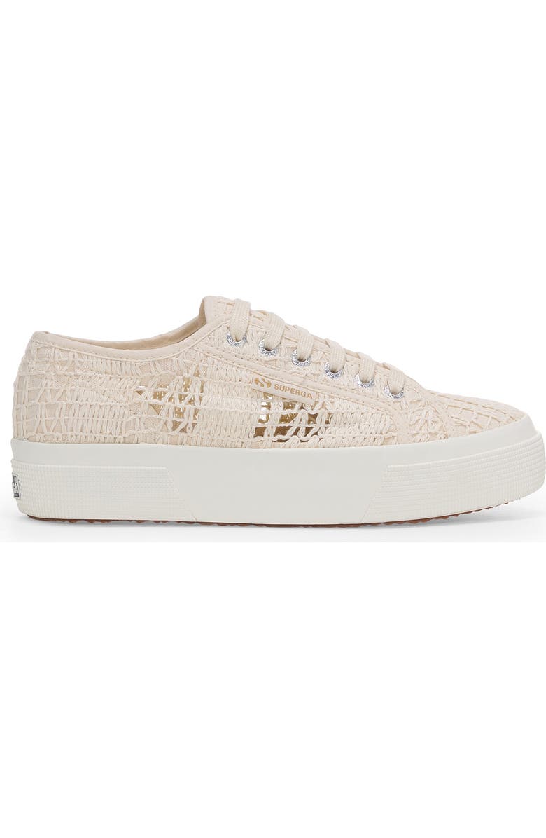 Superga 2740 Platform Crochet Sneakers, Main, color, Beige Raw Braid Avorio
