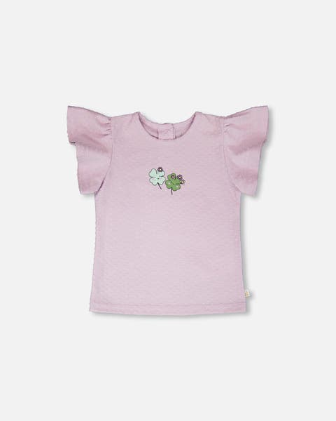 Jersey Flutter Sleeves Clover Print T-Shirt (Baby)