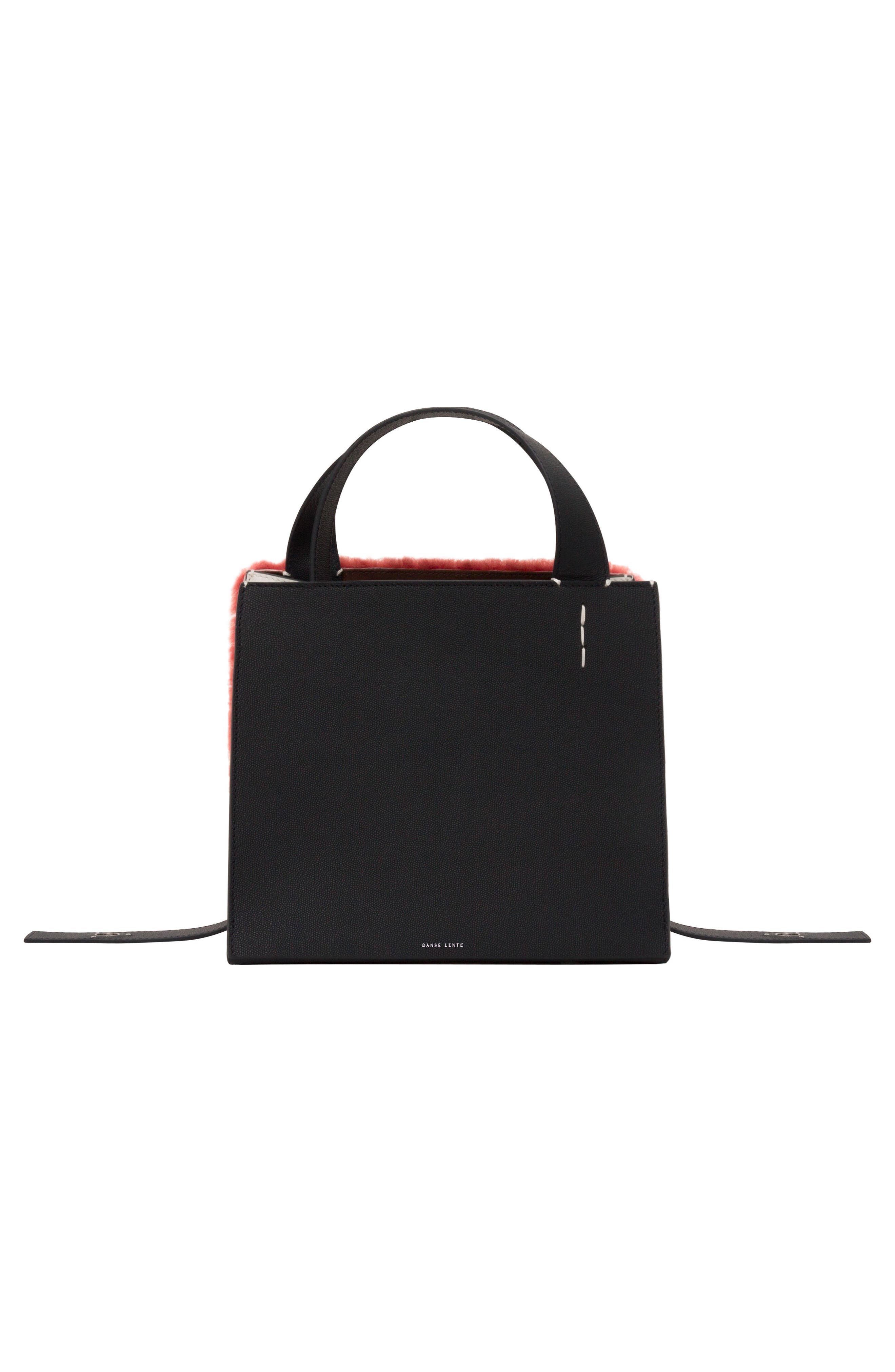 Margot Leather & Genuine Shearling Tote Bag, Alternate, color, SHEARLING BRICK